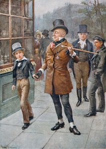 Mr. Micawber führt David nach Hause, Illustration aus 