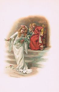 Ophelia mit dem König und der Königin, Illustration aus Hamlet