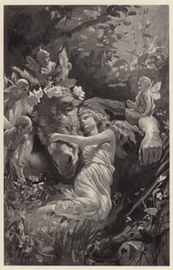 Schlaf, sagte die Königin, und ich werde dich in meinen Armen wiegen, oh, wie ich dich liebe! wie ich dich anbete! von Harold Copping