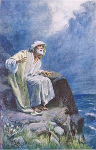 St. Johannes auf der Insel Patmos, Illustration aus Harold Copping Bilder: Die Kronen-Serie, ca. 1920er von Harold Copping