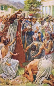 St. Paulus in Lystra, Illustration aus Harold Copping Bilder: Die Kronen-Serie, ca. 1920er von Harold Copping