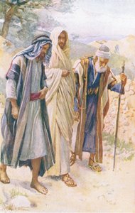 Der Weg nach Emmaus, Illustration aus Harold Copping Bilder: Die Kronen-Serie, ca. 1920er von Harold Copping