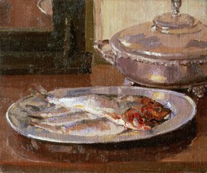 Fisch auf einem Teller von Harold Gilman