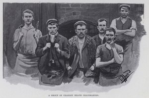 Eine Gruppe von Cradley Heath Kettenmachern von Harold Hume Piffard