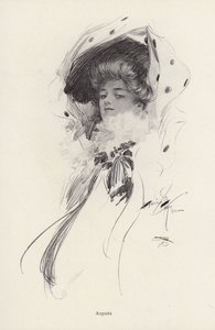 Porträt einer Frau namens Augusta (Lithografie) von Harrison Fisher