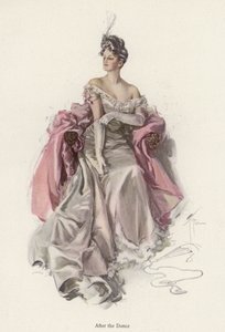 Frau trägt ein Abendkleid nach dem Tanz von Harrison Fisher