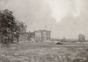 Golfplätze: Trafford Park, das Clubhaus vom achtzehnten Abschlag von Harry (1878 1950) Rountree