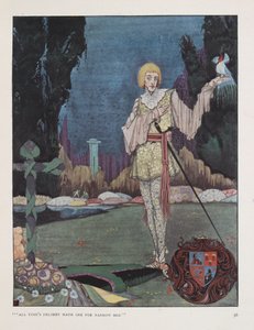 "Alle Freuden der Zeit hat sie für schmale Rot." Illustration für das Lied des verrückten Prinzen von Walter de la Mare. von Harry Clarke