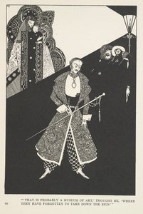 Die Galoschen des Glücks. "Das ist wahrscheinlich ein Kunstmuseum," dachte er, "wo sie vergessen haben, das Schild abzunehmen". von Harry Clarke