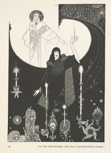 Das kleine Mädchen mit den Schwefelhölzern. Im Lichtschein stand die alte Großmutter. von Harry Clarke
