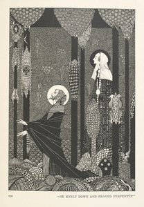 Die Tochter des Marschkönigs. Er kniete nieder und betete inbrünstig. von Harry Clarke
