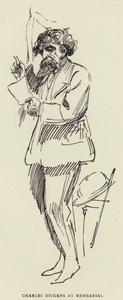 Charles Dickens bei der Probe von Harry Furniss