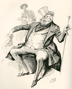 Joey B. Illustration von Harry Furniss für den Charles Dickens Roman Dombey und Sohn, aus der Testimonial Edition, veröffentlicht 1910. von Harry Furniss