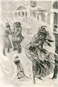 Martha die Wanderin. Illustration von Harry Furniss für den Charles Dickens Roman David Copperfield, aus der Testimonial Edition, veröffentlicht 1910. von Harry Furniss