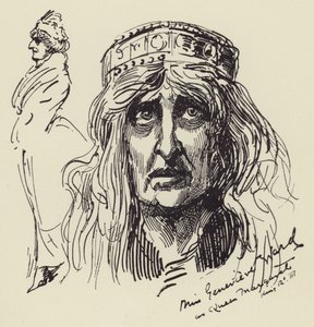 Miss Genevieve Ward als Königin Margaret von Harry Furniss