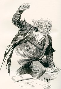 Sergeant Buzfuz. Illustration von Harry Furniss für den Charles Dickens Roman Die Pickwickier, aus der Testimonial Edition, veröffentlicht 1910 von Harry Furniss