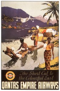 Werbung für Qantas Empire Airways, Postkarte, ca. 1950-1954 (Plakat)