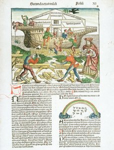 Der Bau der Arche Noah, Beschreibung der Aktivitäten der Schiffbauer