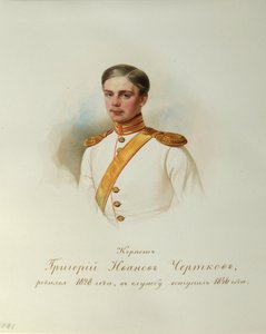 Porträt von Grigory Ivanovich Chertkov 1828-1884 aus dem Album der Kaiserlichen Leibgarde, 1846-1849 von Hau