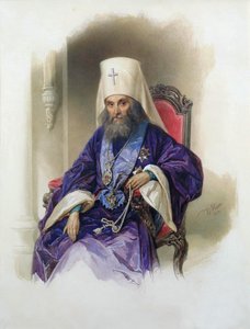 Porträt des Metropoliten Filaret von Moskau, 1782-1867, 1854