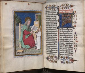 Evangelienbuch mit Evangelistenporträts: Verzierte Initiale