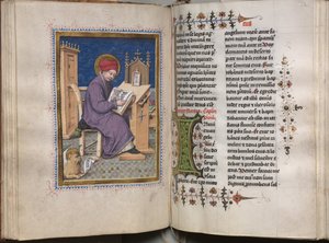 Evangelienbuch mit Evangelistenporträts: Verzierte Initiale von Hausbuch Master