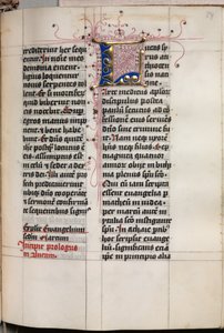 Evangelienbuch mit Evangelistenporträts: Verzierte Initiale, ca. 1480