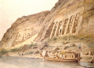 Abu Simbel vom Nil aus gesehen