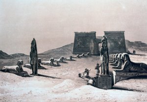 Tempel von Asseboua, Nubien, Ägypten, 19. Jahrhundert