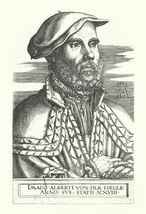 Porträt von Albert van der Helle von Heinrich (after) Aldegrever