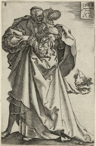 Tanzendes Paar, Platte acht aus Die großen Hochzeitstänzer von Heinrich Aldegrever