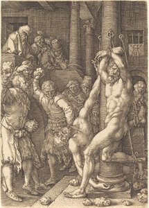 Die beiden Ältesten werden vom Volk gesteinigt von Heinrich Aldegrever