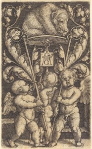Drei Cupidos und ein Bär, 1529 von Heinrich Aldegrever