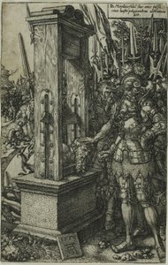 Titus Manlius enthauptet seinen Sohn von Heinrich Aldegrever