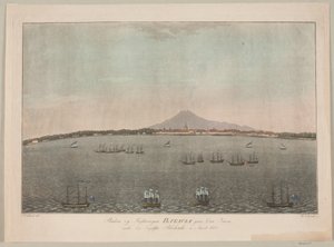 Die Stadt und Festung Batavia auf der Insel Java während der englischen Blockade im Jahr 1800 von Heinrich Grosch