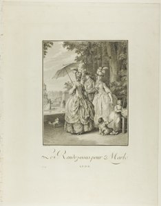 Rendezvous für Marly, aus Monument du Costume Physique et Moral de la fin du Dix-huitième siècle