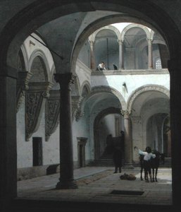 Hof des Palazzo Fava, Bologna von Heinrich Hansen