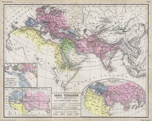 Karten, die das Ausmaß der Reiche der bekannten Welt in der Antike zeigen von Heinrich Kiepert