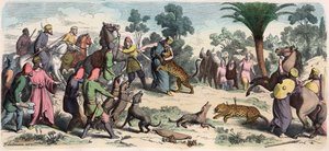 Antiker Orient: Ein persischer König und sein Gefolge auf der Jagd