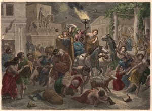 Antikes Rom: Ausbruch des Vesuvs, 79 n. Chr. von Heinrich Leutemann