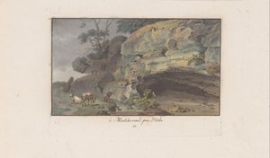 Hirte vor einer Höhle in Montcherand (Landschaften in der Schweiz) von Heinrich Rieter