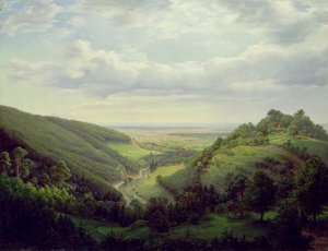 Blick vom Heilenberg-Schloss in Jugenheim am Rhein, 1846