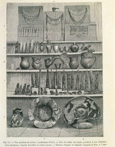 Der sogenannte Schatz des Priamos, entdeckt vom Archäologen Heinrich Schliemann (1822-1890), Druck von Heinrich Schliemann