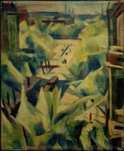Blick aus dem Atelier auf den Mundsburger Damm und die Innenstadt