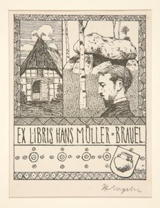 Ex Libris Hans Mueller-Blauel von Heinrich Vogeler