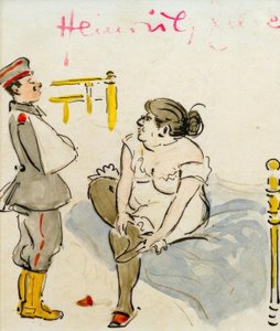 Verwundeter Soldat und Nutte von Heinrich Zille