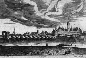 Ausschnitt aus einer Ansicht von Dresden, 1550