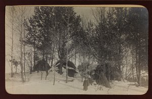 Erster Weltkrieg: die Ukraine in den Jahren 1914-1916 während der Invasion der deutschen Armee. Landschaft mit Schnee