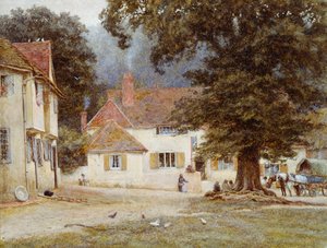 Ein Wagen bei einem Dorfgasthof, 1878