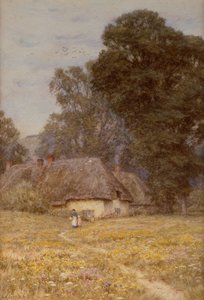 Cottages in Quidhampton, in der Nähe von Salisbury von Helen Allingham